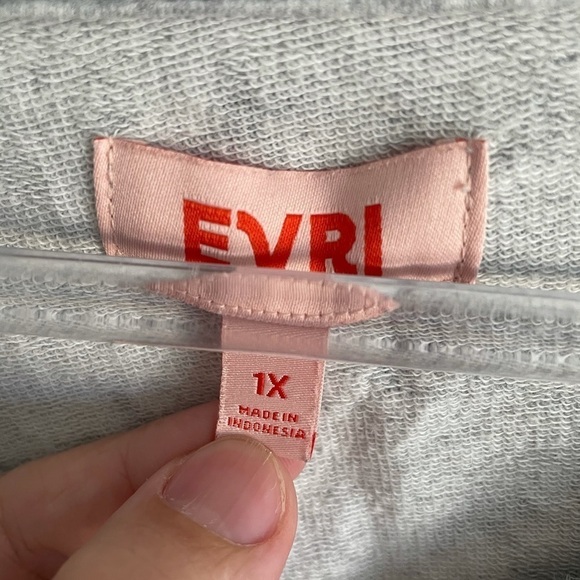 EVRI pullover sweater tee grey birds 1X - Picture 2 of 6